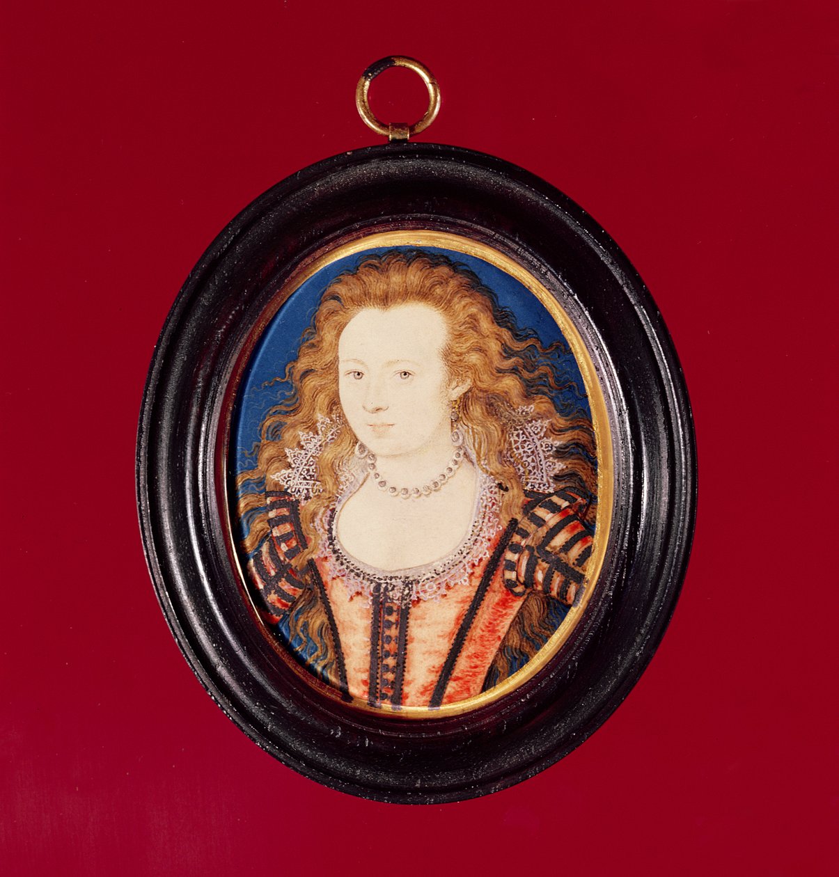 Elizabeth av Böhmen, hustru till kurfursten Pfalz Fredrik V, dotter till Jakob I av Nicholas Hilliard