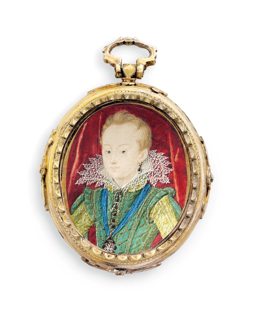 Kung Charles I när hertigen av York, som pojke (vellum i senare förgylld metallram) av Nicholas Hilliard