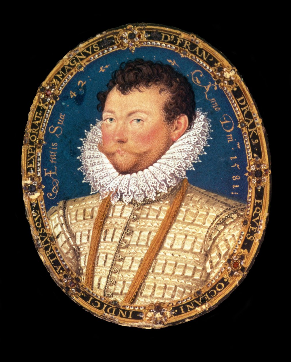 Porträtt av Sir Francis Drake, 1581 av Nicholas Hilliard