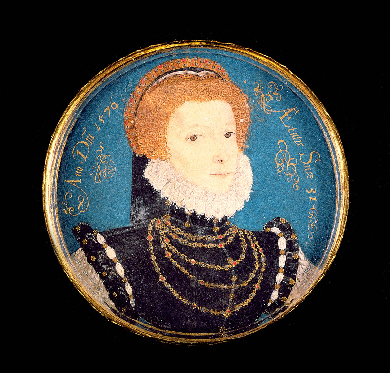 Porträtt av en kvinna, 1576 (wc på veläng) av Nicholas Hilliard