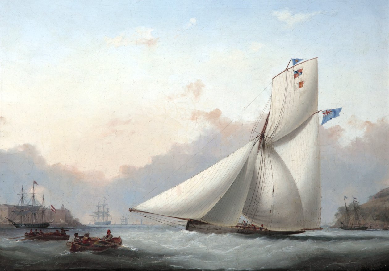 En Cutter Yacht i Plymouth Sound av Nicholas Matthews Condy