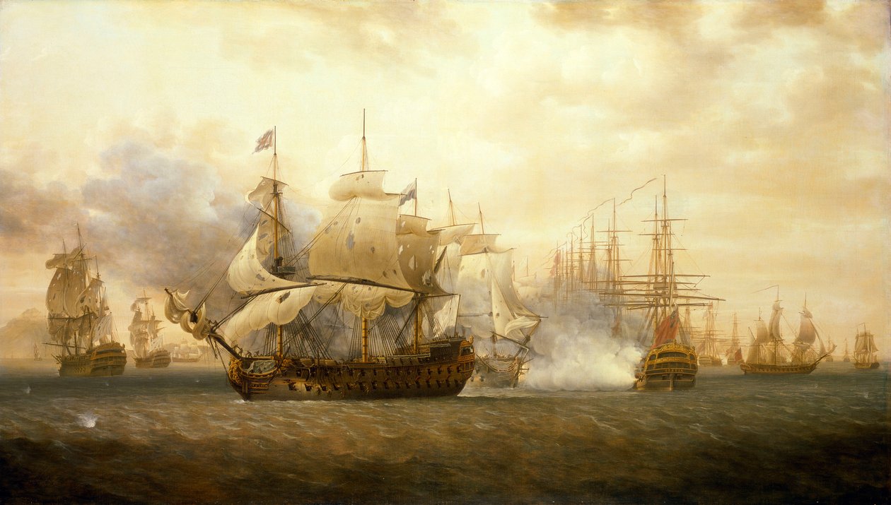 Slaget vid Fregattbukten den 26 januari 1782 av Nicholas Pocock