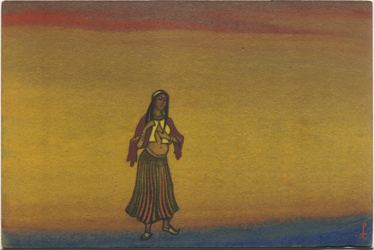 A Captive Girl, kostymdesign för "Polovtsian Dances" från Borodins opera "Prince Igor", 1943 av Nicholas Roerich