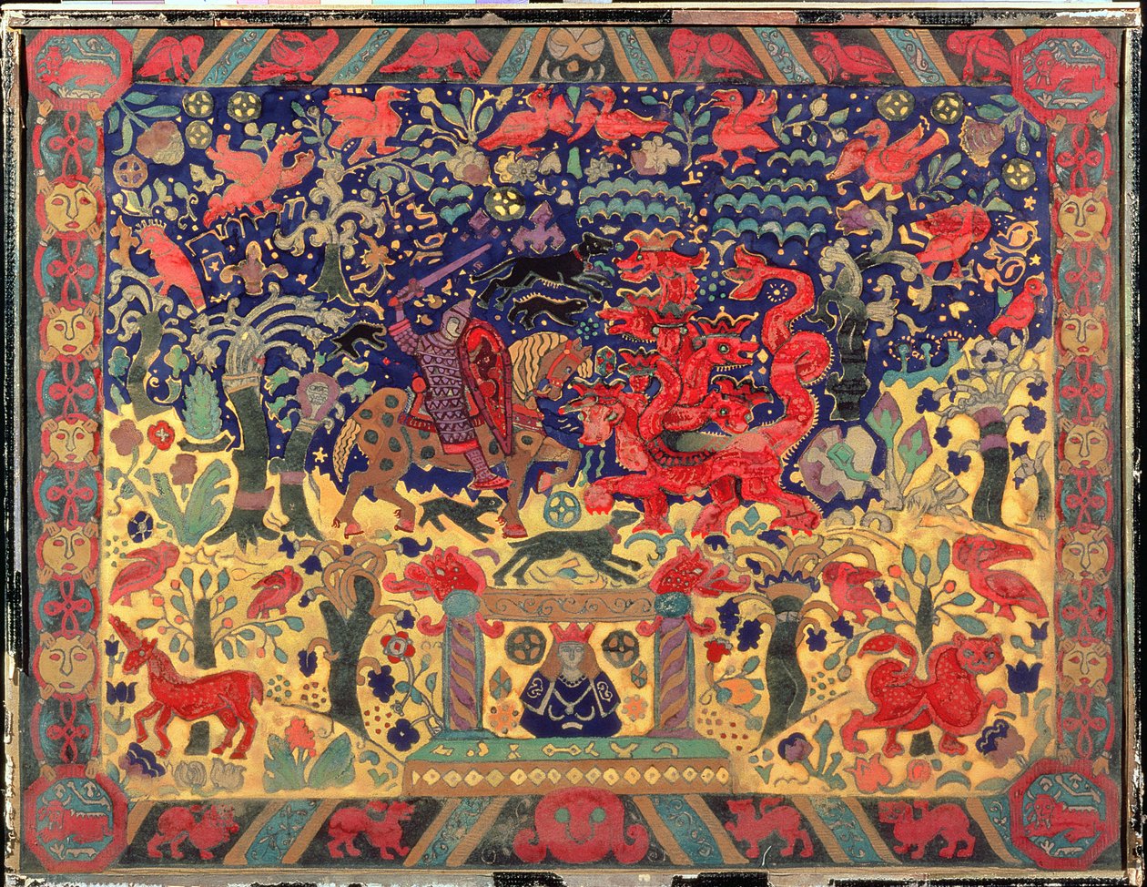 Slaget med draken, 1912 av Nicholas Roerich
