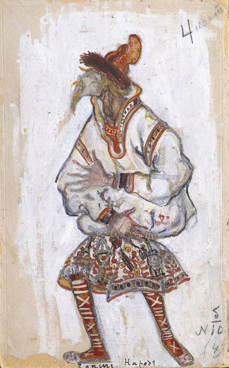 Kostymdesign för baletten The Rite of Spring Le Sacre du Printemps av I. Stravinsky, 1912 av Nikolai Konstantinowitsch Roerich