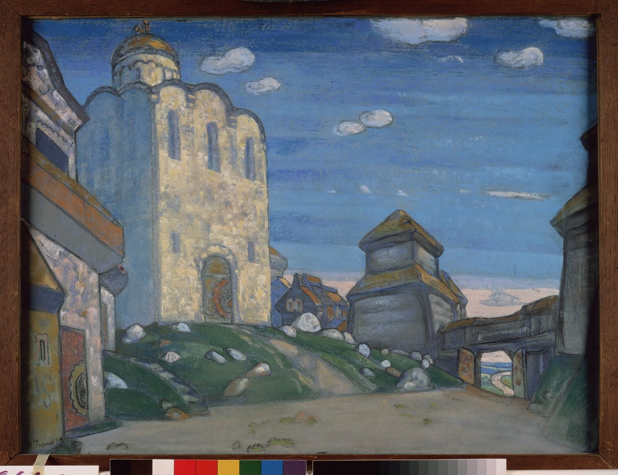 Förberedande dekor för operan Prins Igor av Alexandre Borodin (Borodin) (1833-1887). Verk av Nicholas Roerich (1874-1947), pastell och tempera på papper av Nicholas Roerich