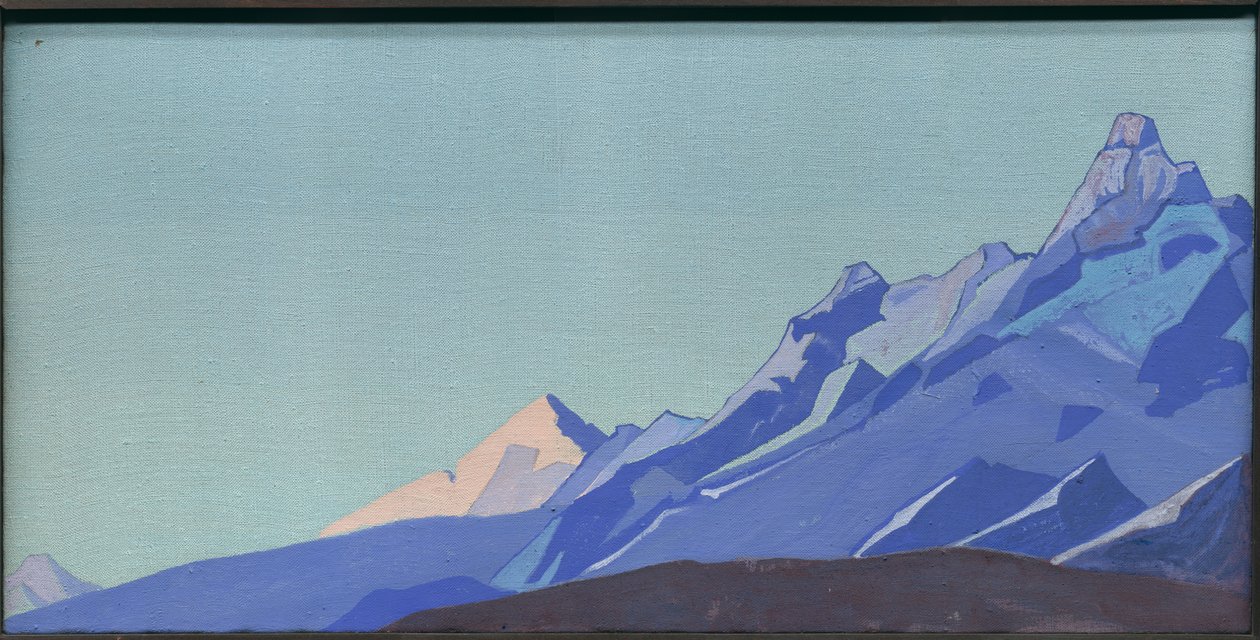 Himalaya, kväll, 1933 av Nicholas Roerich