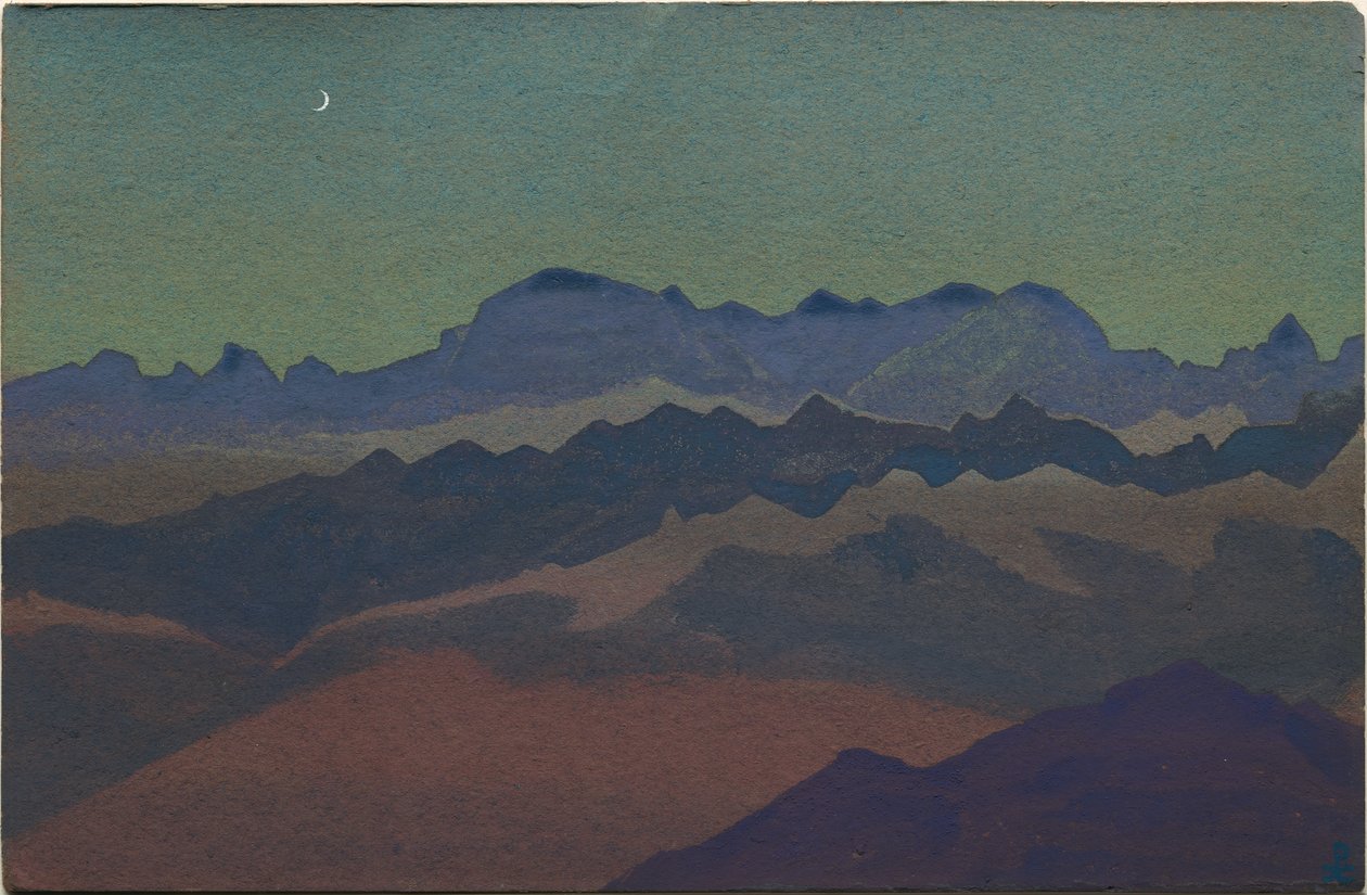 Himalaya, nära Sandakphu, 1936 av Nicholas Roerich