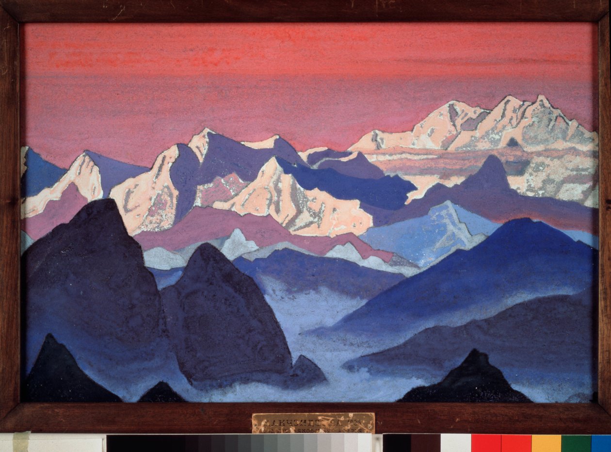 Kangchenjunga. Himalaya (Tibet). Målning av Nicolas (Nicholas) Roerich (1874-1947), tempera på duk av Nicholas Roerich