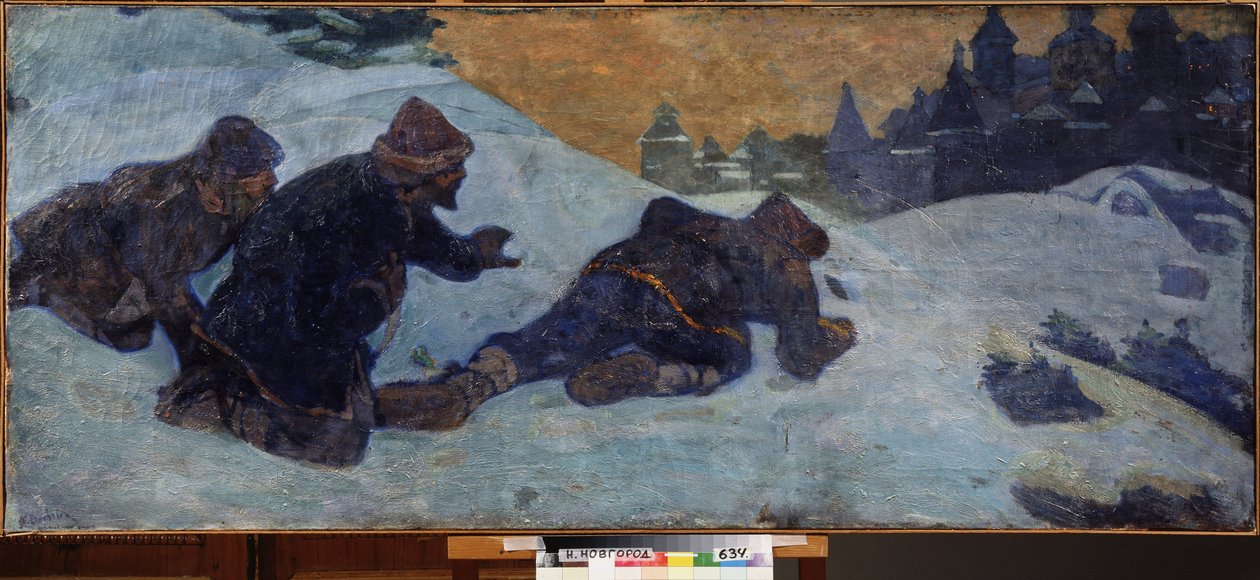 Spionerna. Målning av Nicholas Roerich (1874-1947), tempera på duk av Nicholas Roerich