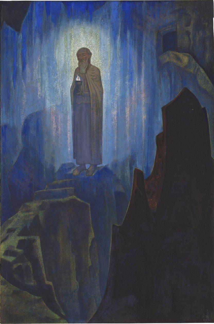 Lumiere celeste - Himlens ljus av Roerich, Nicholas (1874-1947). Tempera på duk, storlek: 124x80 av Nicholas Roerich