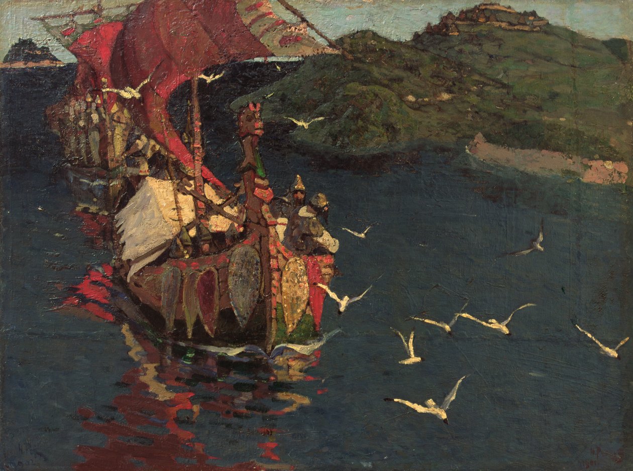 Utomeuropeiska gäster, 1901 av Nicholas Roerich