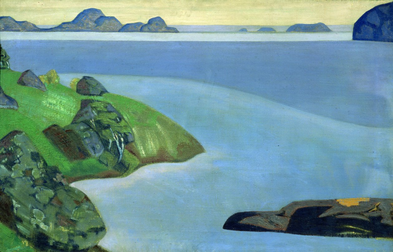 Stenigt kustlandskap av Nicholas Roerich