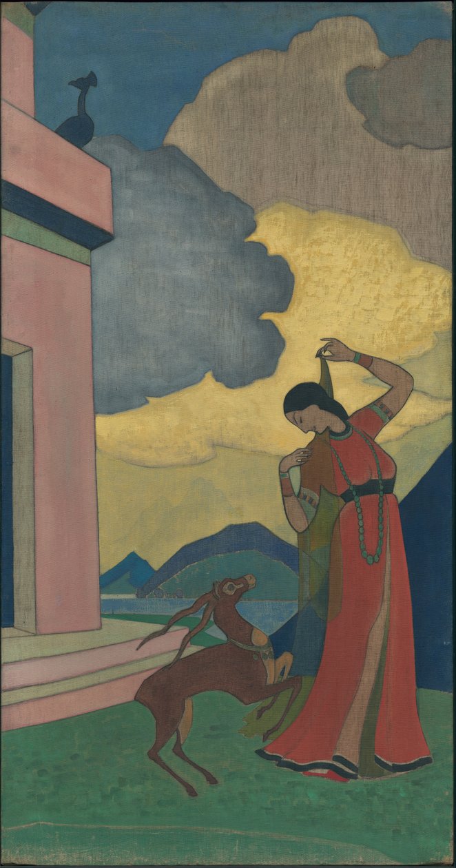 Song of the Morning, dekorativ panel, "Dreams of Wisdom"-serien, 1920 av Nicholas Roerich