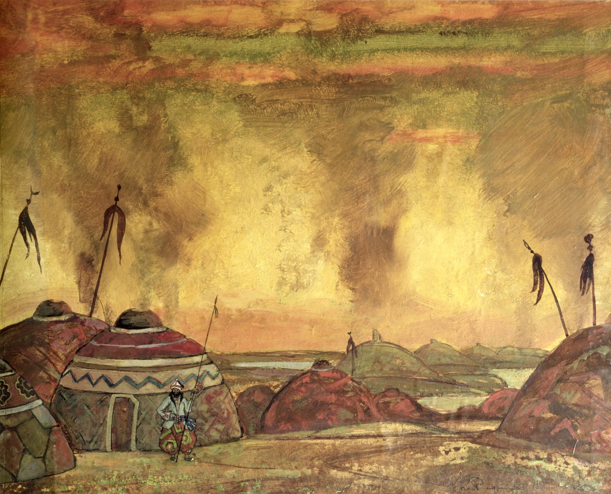 Scenografi för Alexander Borodins av Nicholas Roerich
