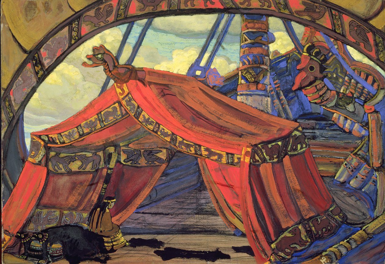 Scenografi för "Tristan och Isolde" av Wagner, 1912 av Nicholas Roerich