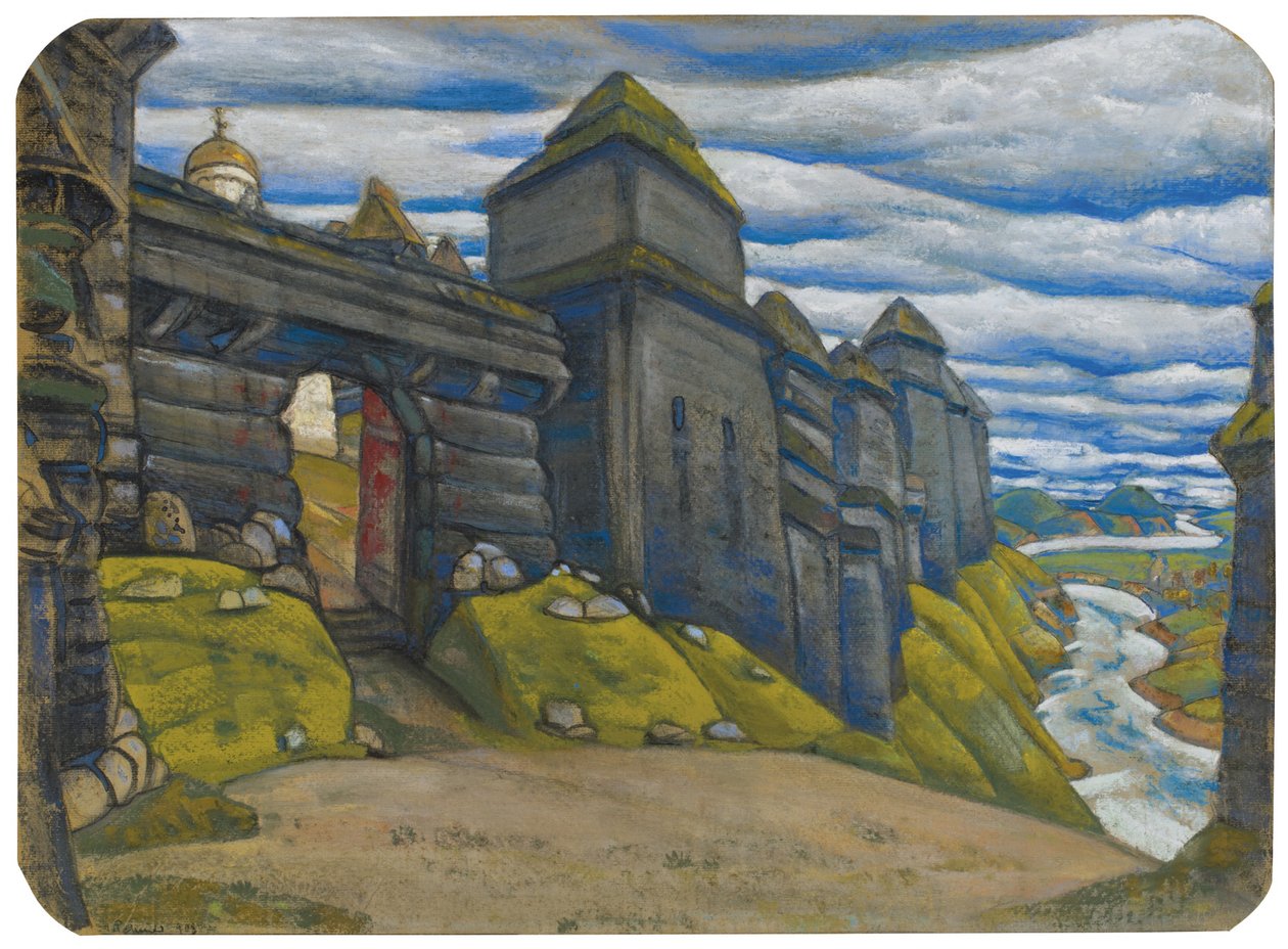 Scenografi för operan Prince Igor av A. Borodin av Nikolai Konstantinowitsch Roerich