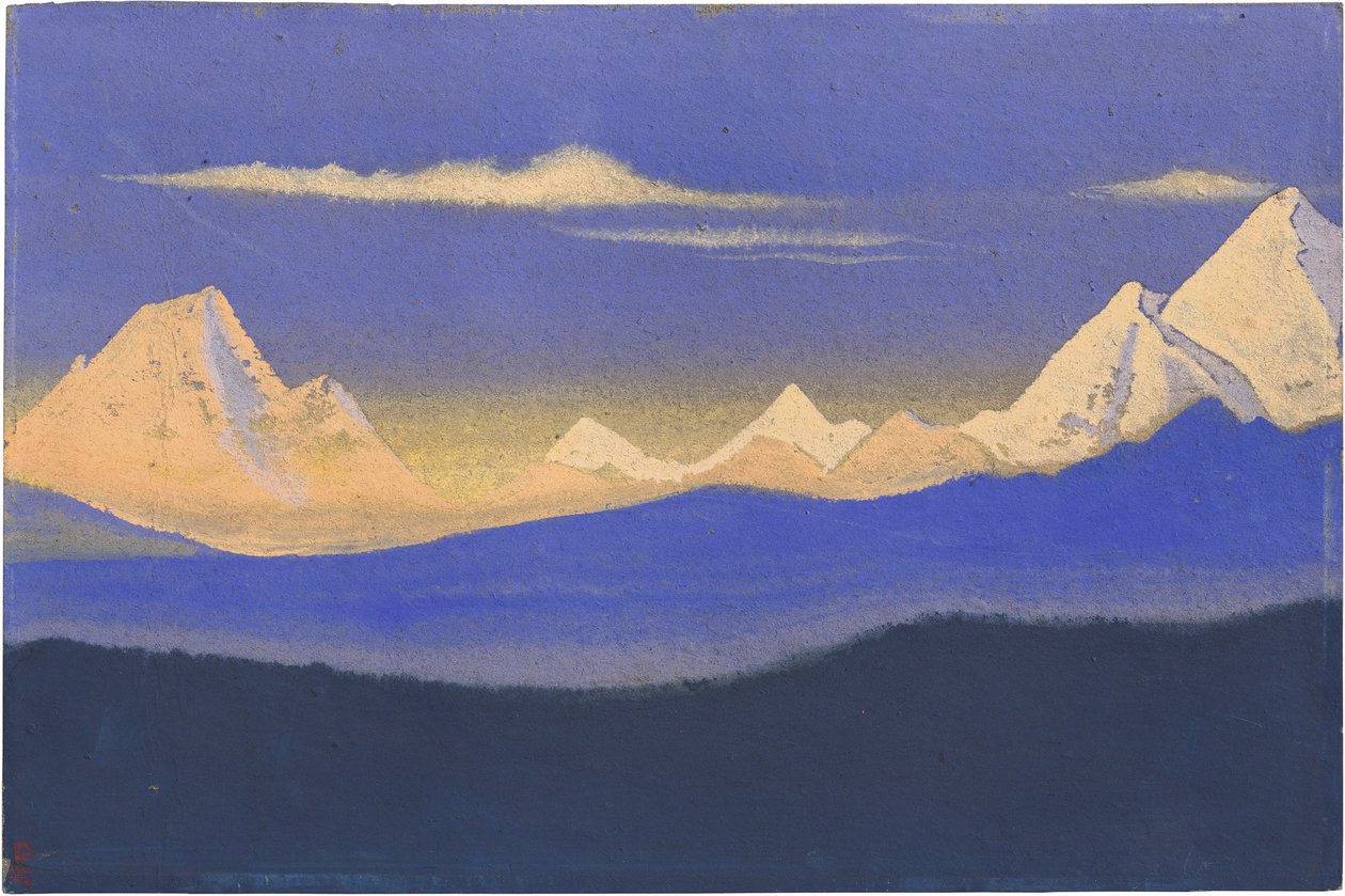 Himalaya av Roerich, Nicholas (1874-1947). Tempera på kartong, storlek: 30,5x45,7 av Nicholas Roerich