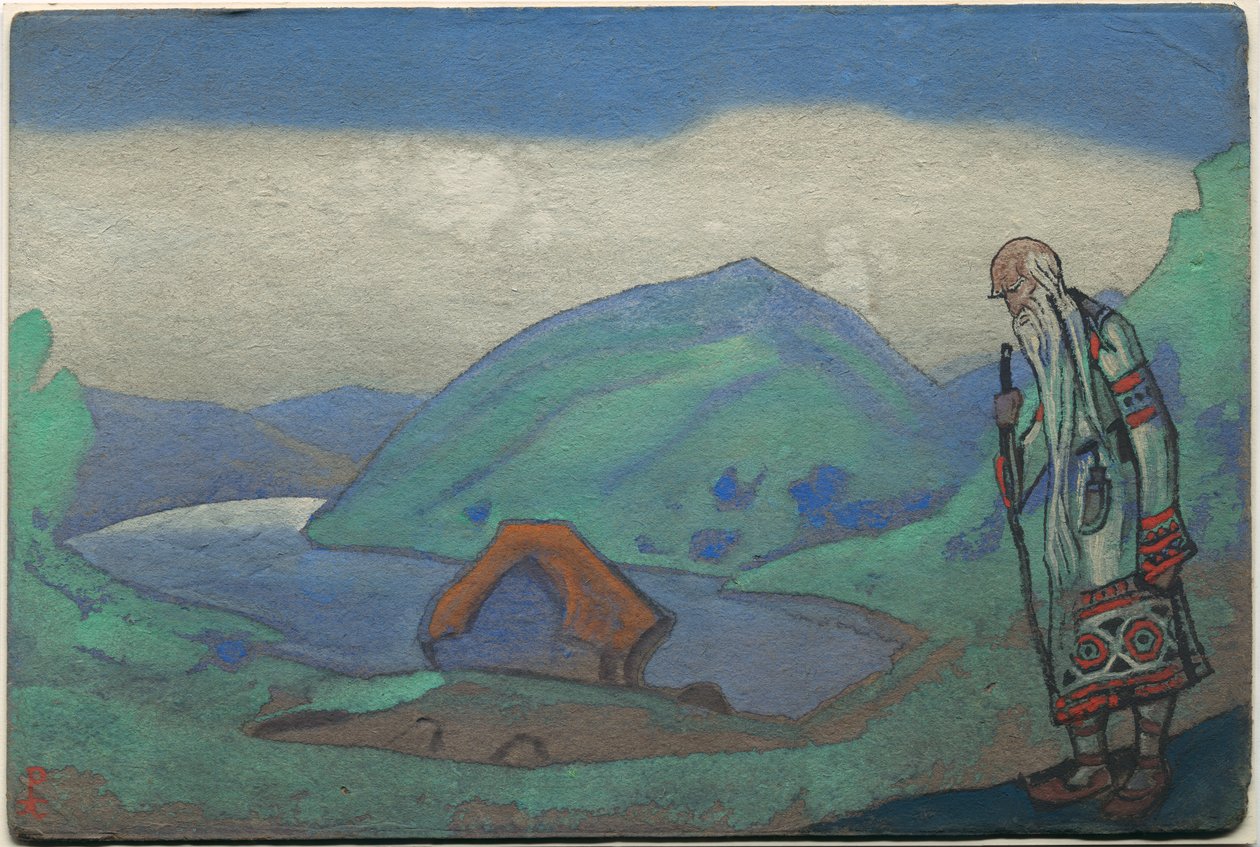 The Sage, scenografi och kostym för Stravinskys balett "Le Sacre du Printemps", 1944 av Nicholas Roerich