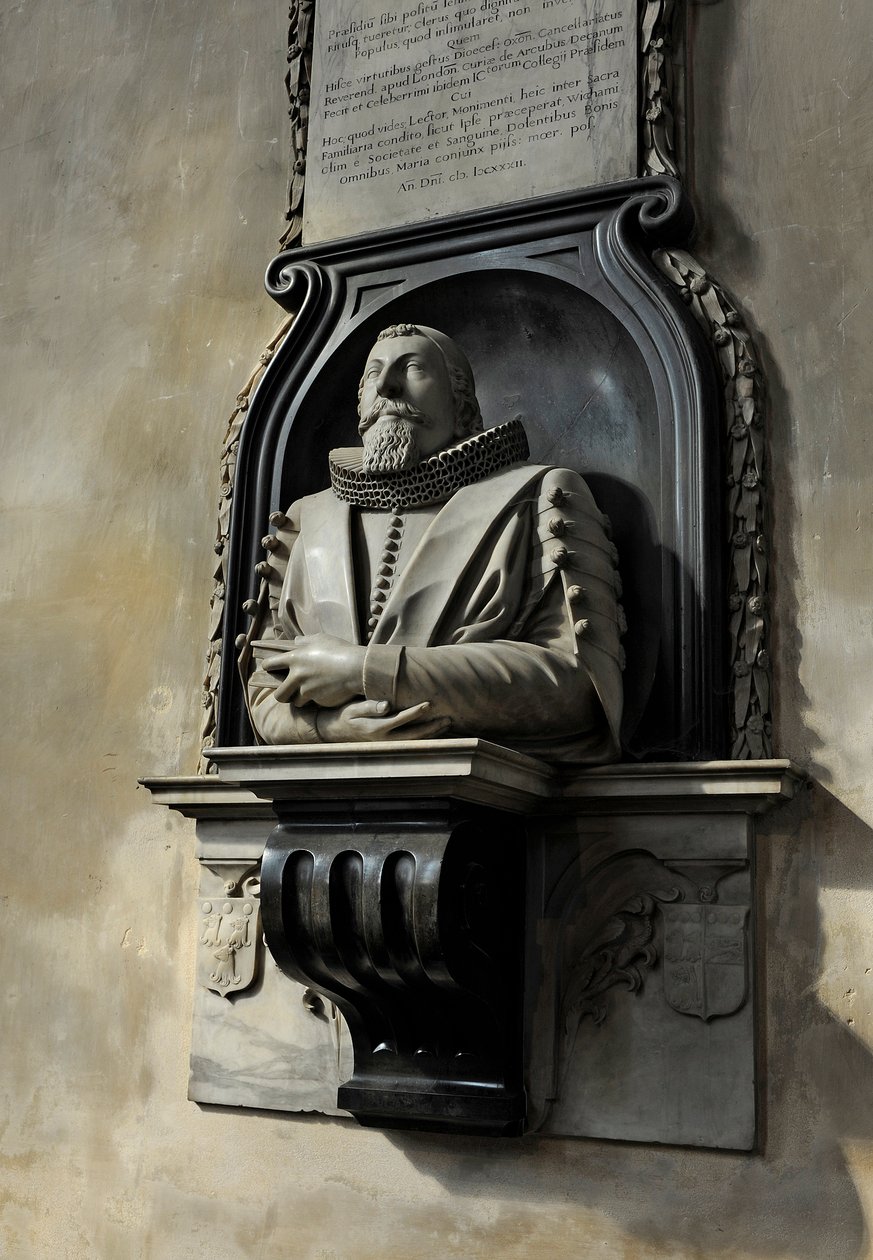 Minnesmärke över Hugo Barker, 1632 (marmor) av Nicholas Stone