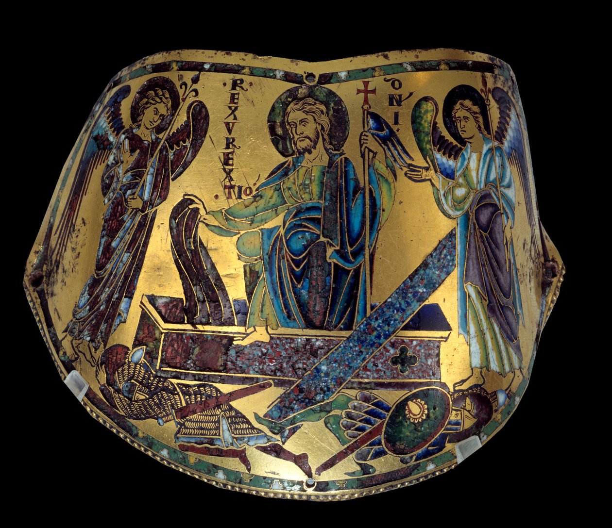 Armilla: Uppståndelsen. Meuse ceremoniellt armband av koppar och emalj. Verkstad av Nicolas Verdun (ca.1130/50-1205) Medeltid, ca. 1170-1180. Paris, Louvren av Nicholas of Verdun