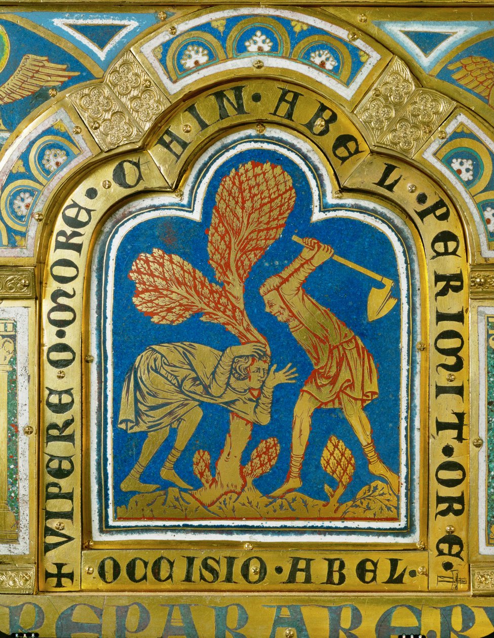 Kain dräper Abel ... (emalj på förgylld koppar) av Nicholas of Verdun