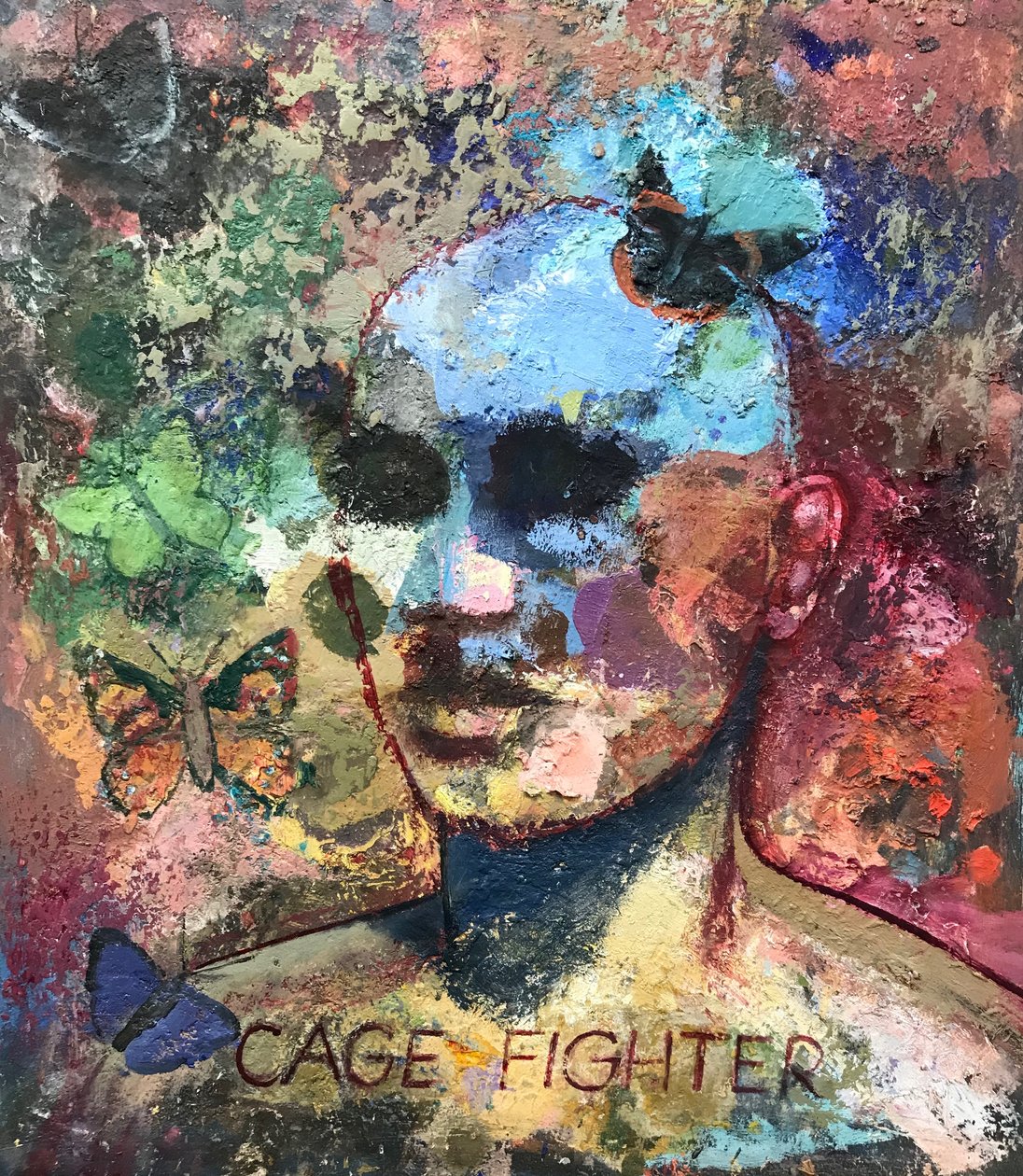 Cage Fighter, 2021-23 (olja på pannå) av Nick Williams