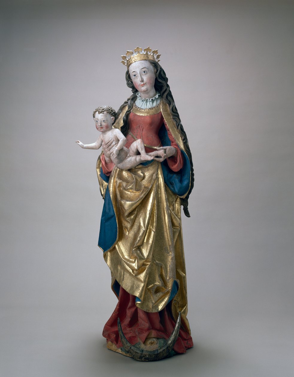 Jungfru och barn, ca 1500-10 (målat och förgyllt lindträ) av Niclaus the Elder attr. to Weckman
