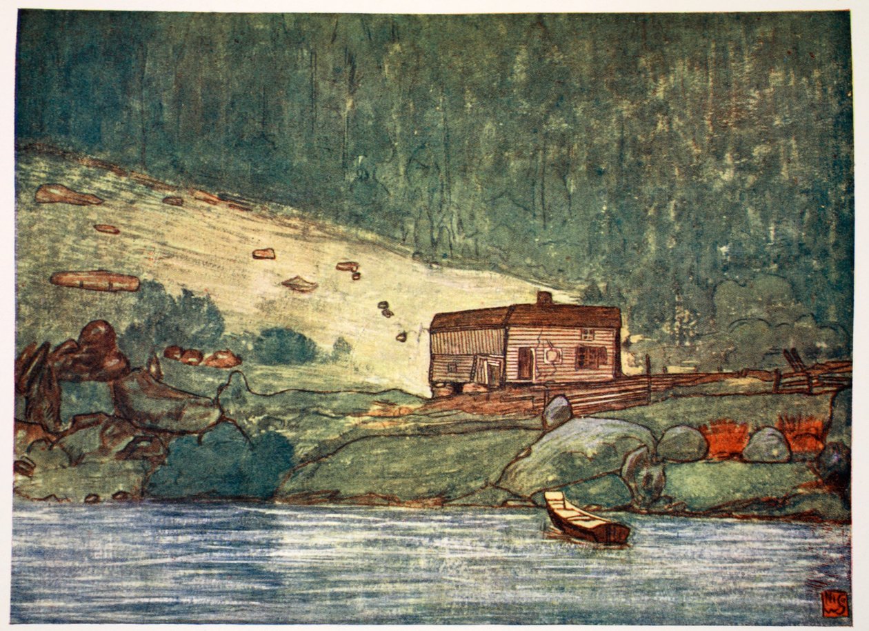 En liten gård vid floden i Gjoba, 1905 av Nico Jungman