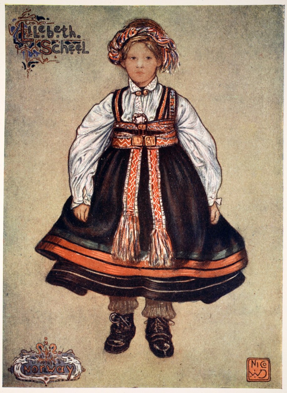En liten Saetersdalen bondflicka, 1905 av Nico Jungman