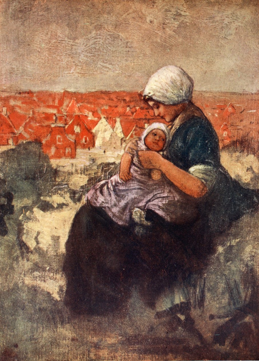 Mor och barn i Scheveningen, 1904 av Nico Jungman