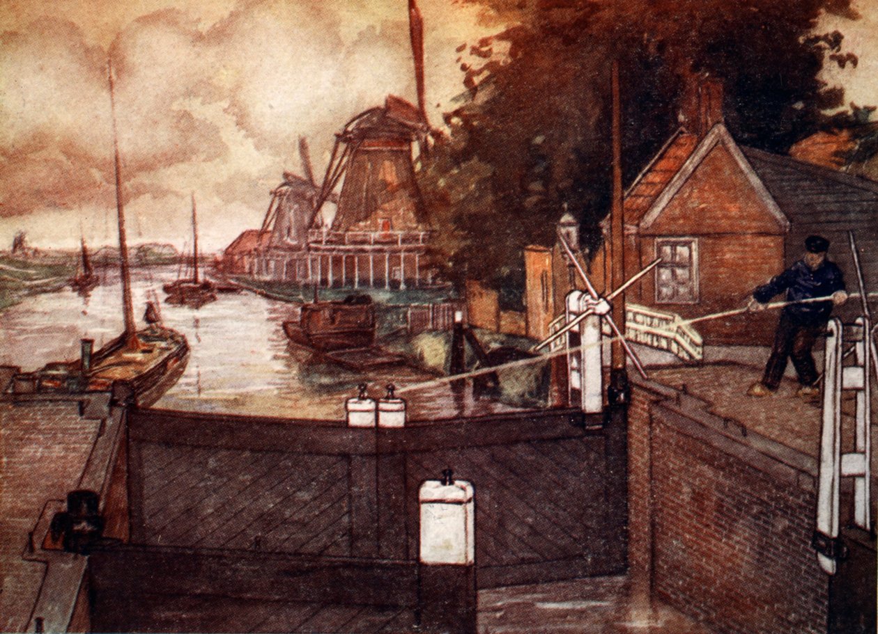 Noordervaldeursluis, Zaandam, 1904 av Nico Jungman