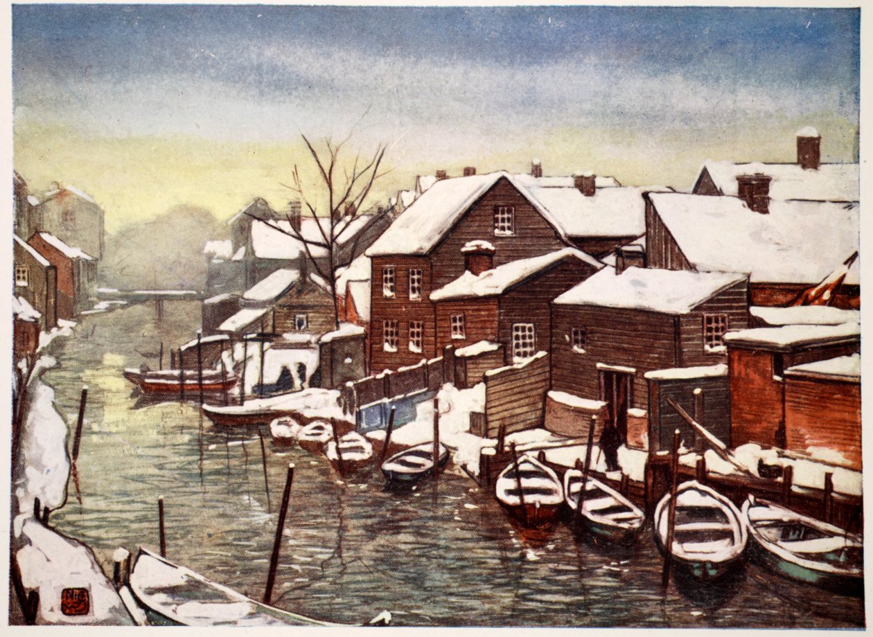 Gamla kanalen, Christiania, 1905 av Nico Jungman