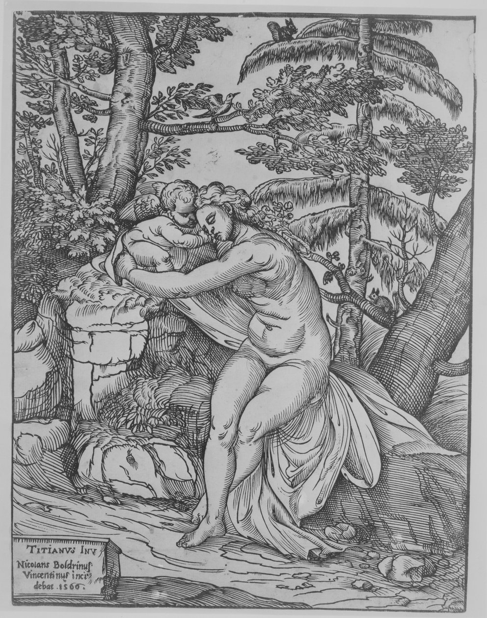 Venus och Amor, 1566., 1566. av Nicolò Boldrini