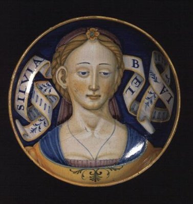 Majolikakopp, från Belle donne-serien, 1525 av Nicolò Pellipario