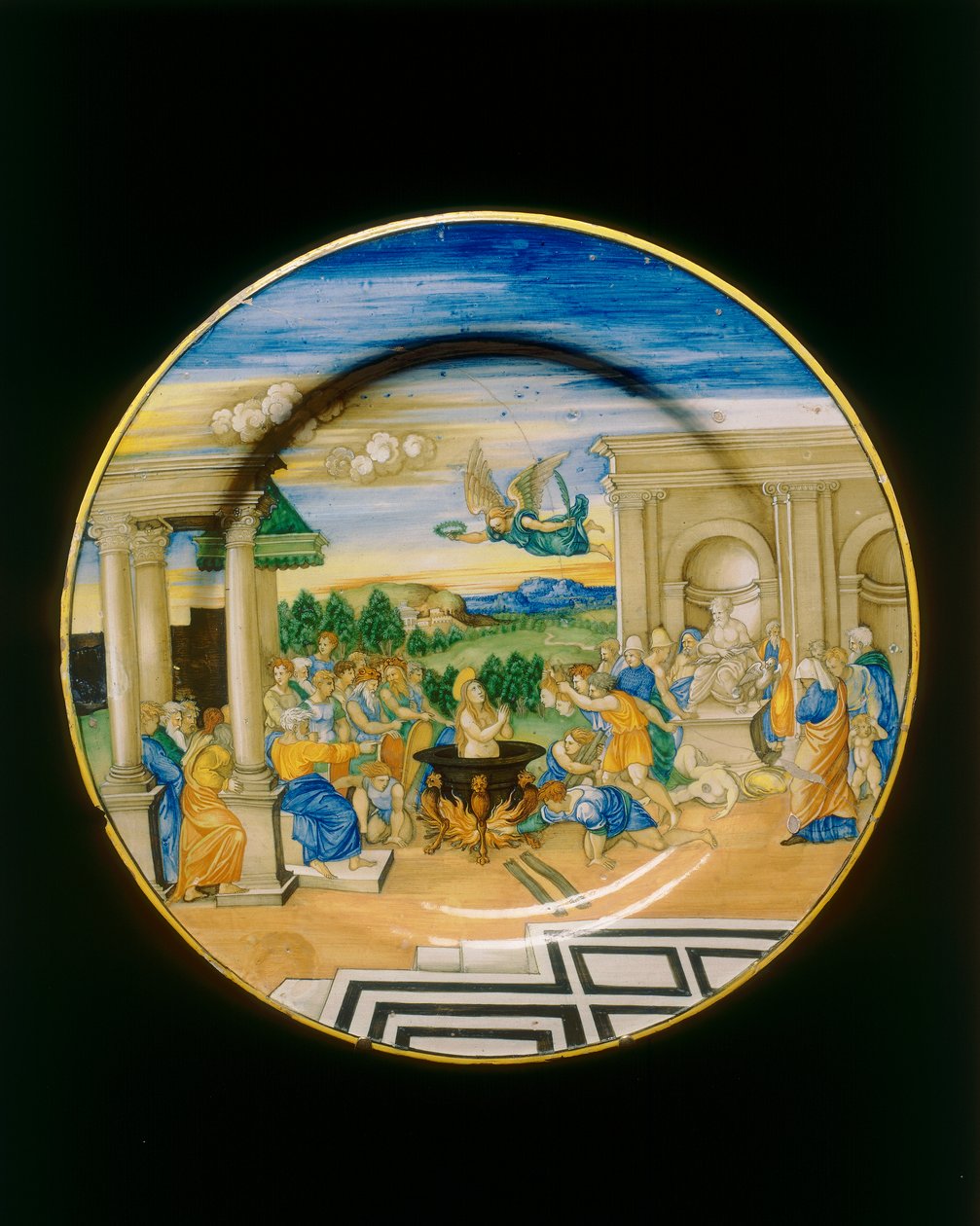 Martyrium av Saint Cecilia, tallrik av Nicolò Pellipario