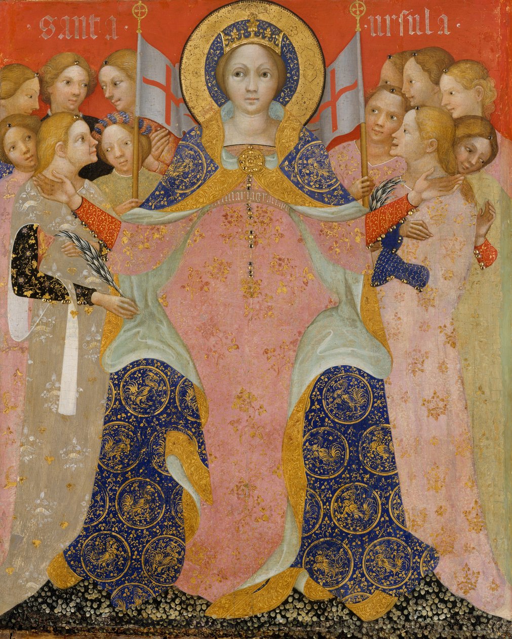 Sankta Ursula och hennes jungfrur, ca 1410 (tempera och guld på trä) av Nicolò di Pietro