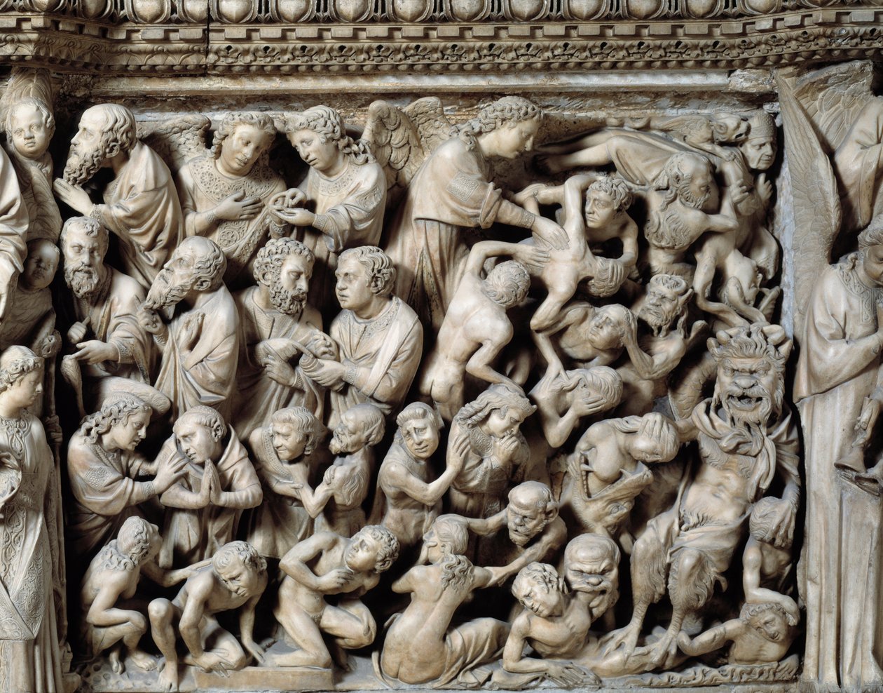 Gothic Art: Last dome, Damned in hell, detalj av reliefer av Predikstolen av Nicola Pisano