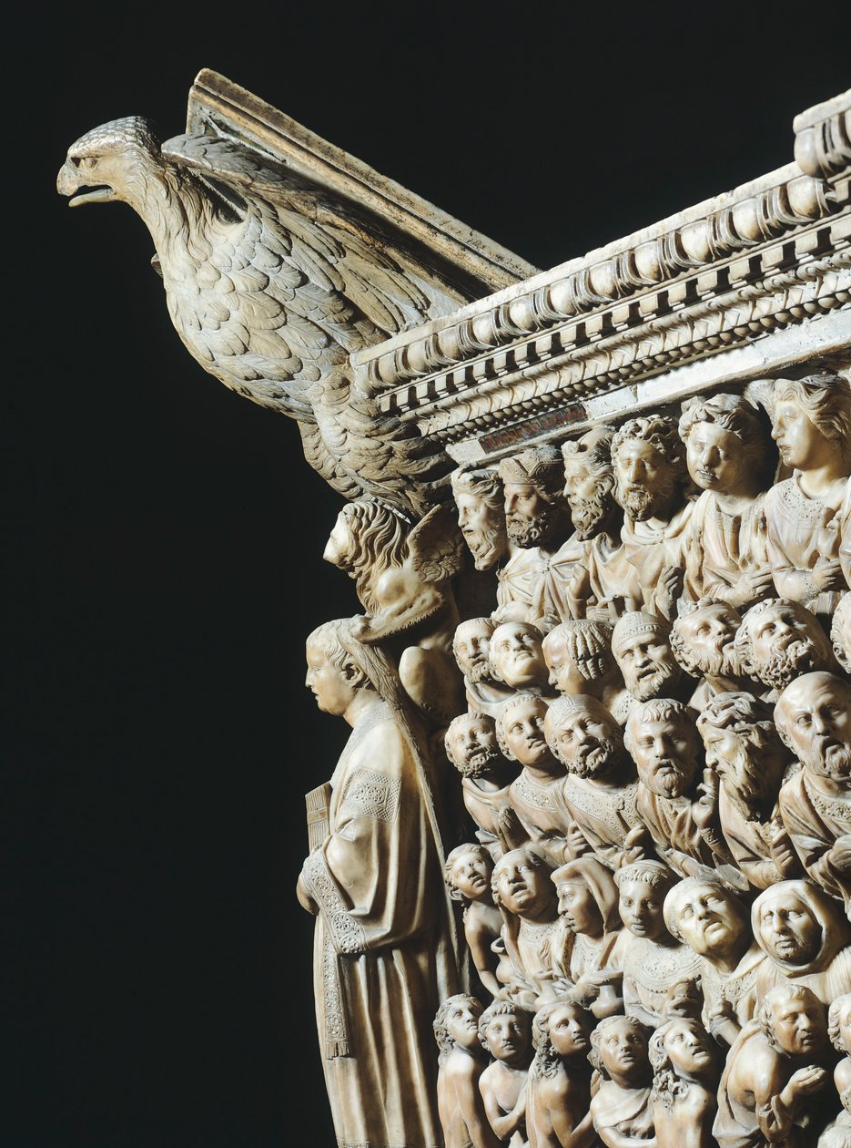 Pergamon eller predikstol, av Nicola Pisano (aktiv 1258-1278), Detail, Sienas katedral, Toscana, 1265-1269 av Nicola Pisano