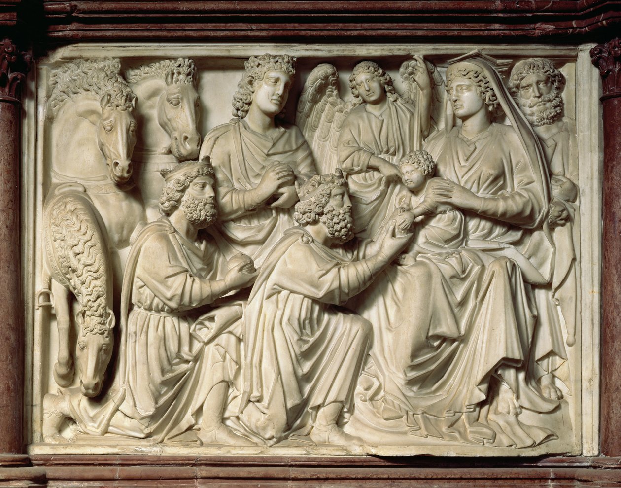 Relief föreställande tillbedjan av männen från predikstolen, 1260 av Nicola Pisano