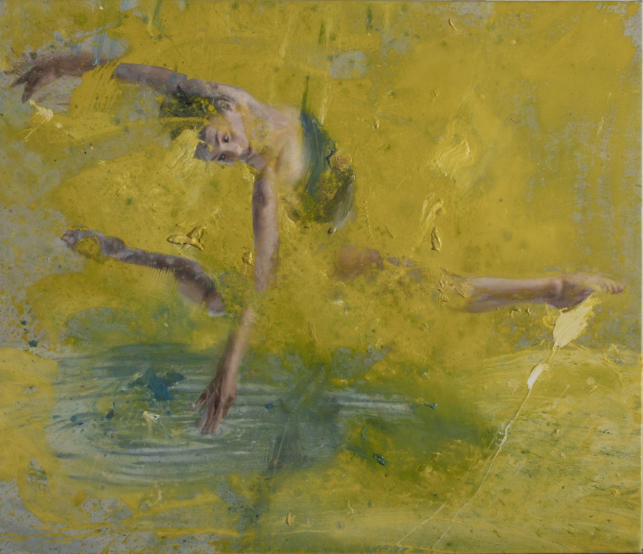 Ballerina på havet, 2021 (olja på duk) av Nicola Pucci