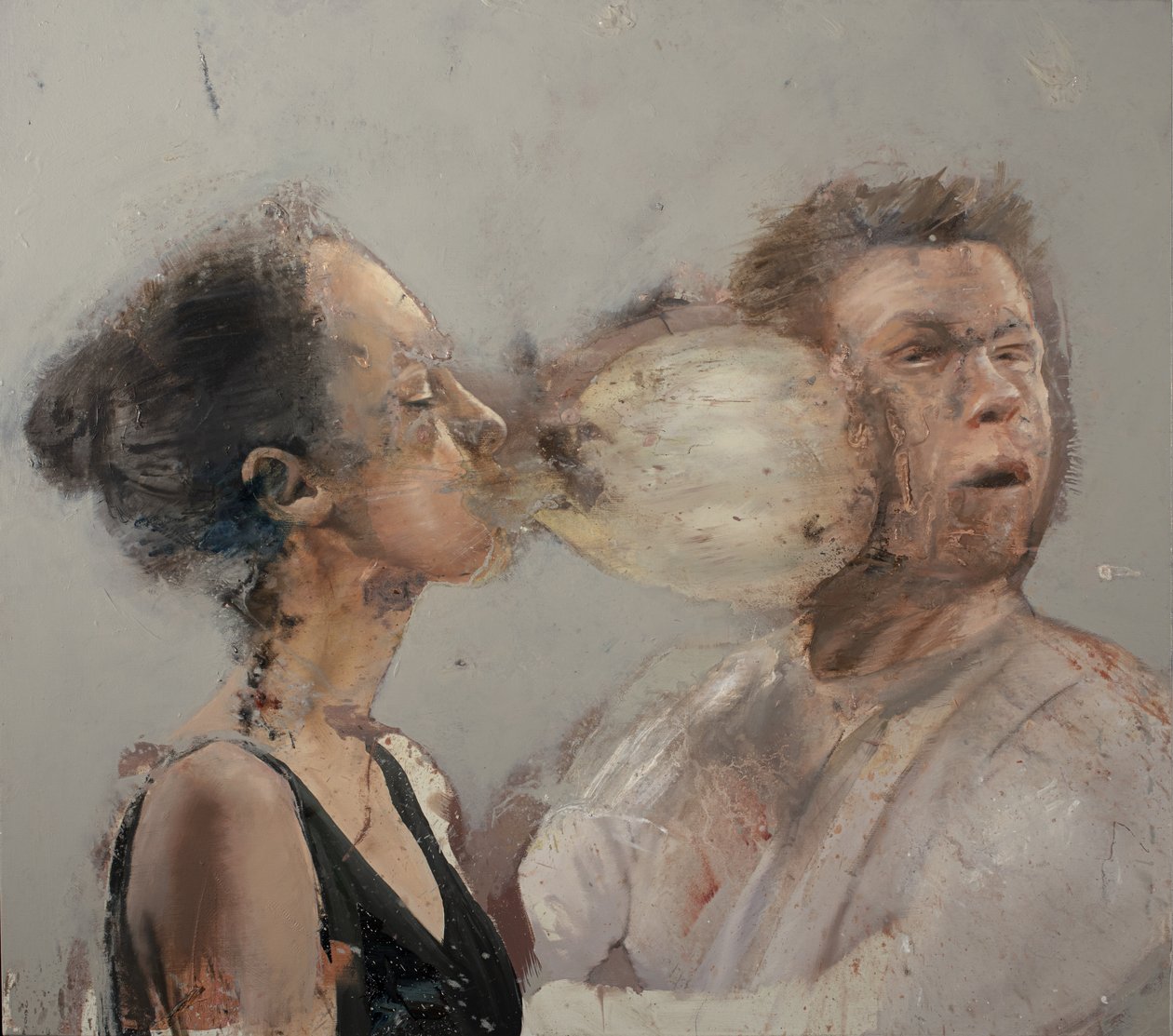 Bubble boxer girl II, 2022 (olja på duk) av Nicola Pucci