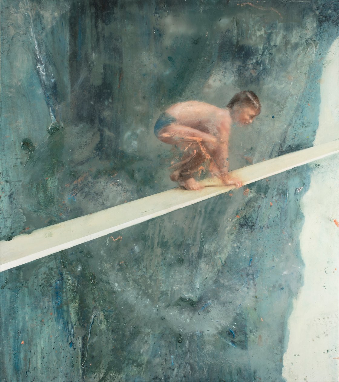 Barn på bräda, 2017 (olja på duk) av Nicola Pucci