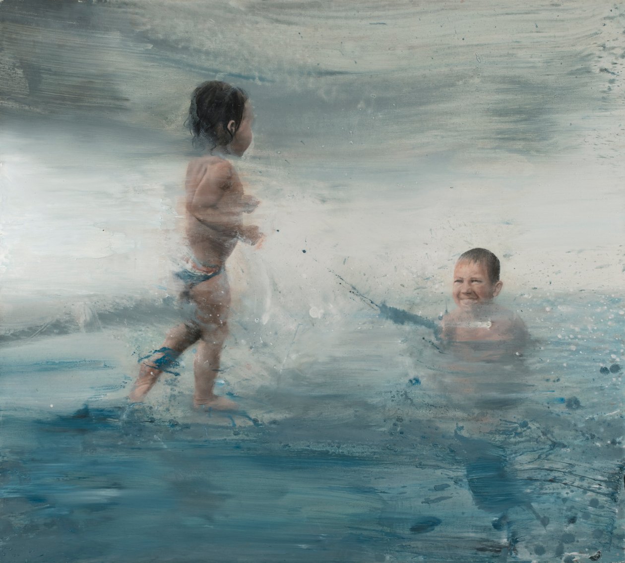 Barn på havet, 2015 (olja på duk) av Nicola Pucci
