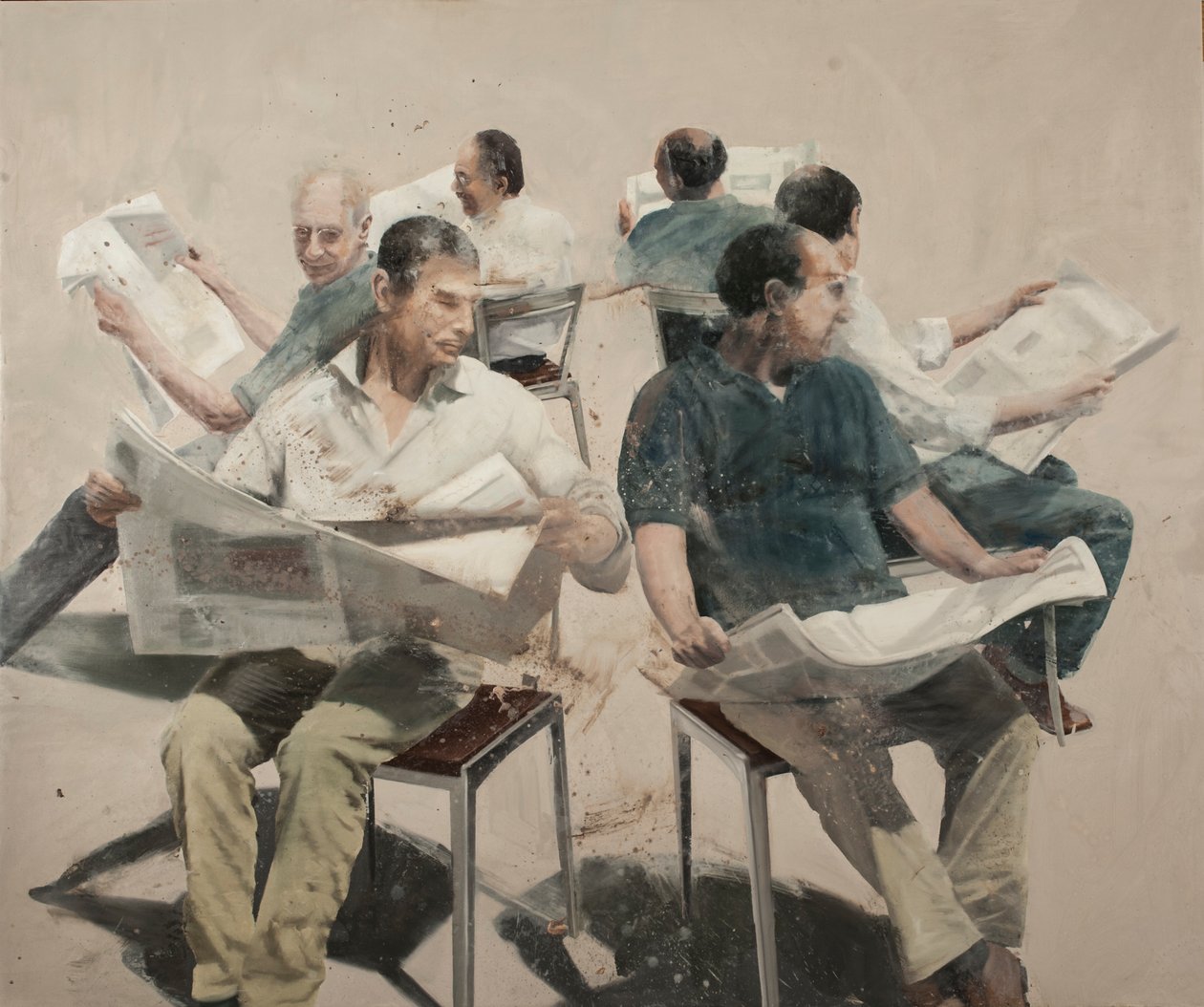 Daglig läsning, 2019 (olja på duk) av Nicola Pucci