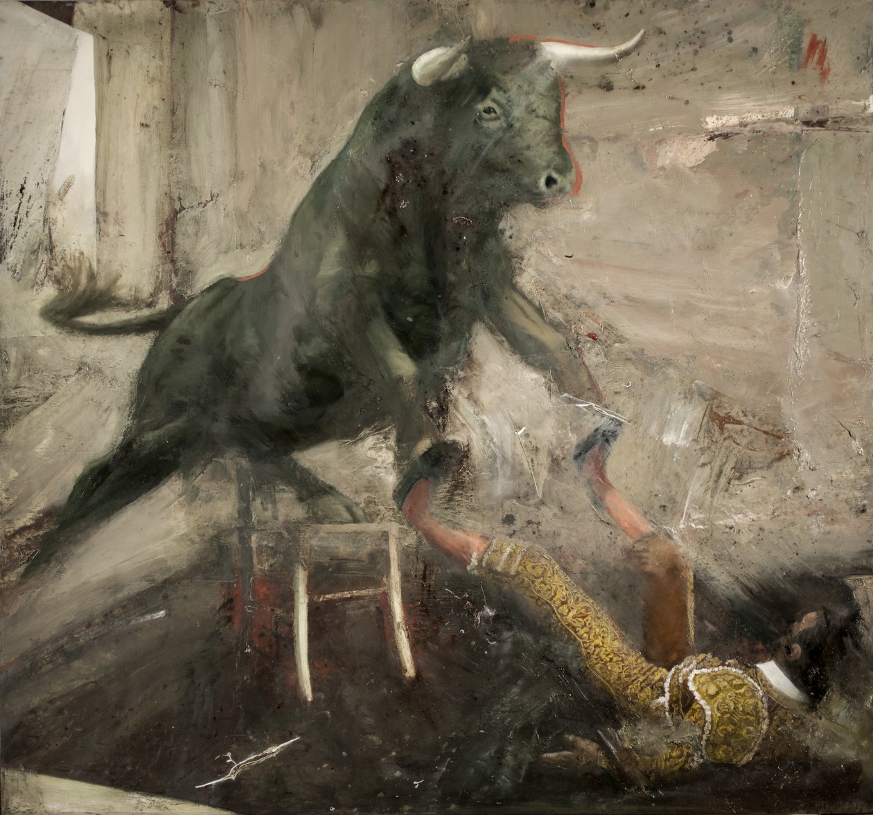 Torostol och torero, 2017 (olja på duk) av Nicola Pucci