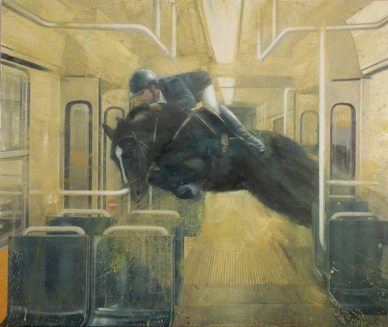 Spårvagnshopp, 2015 (olja på duk) av Nicola Pucci