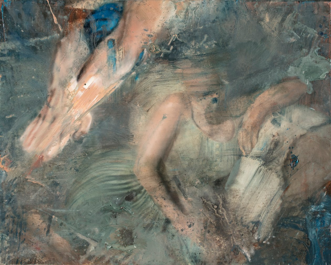 Kvinna liggande på soffa, 2015 (olja på duk) av Nicola Pucci
