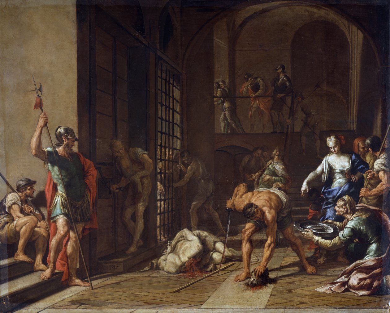 Halshuggningen av Saint John Baptist av Nicola Vaccaro (1634-1709, eller ca 1720), olja på duk av Nicola Vaccaro
