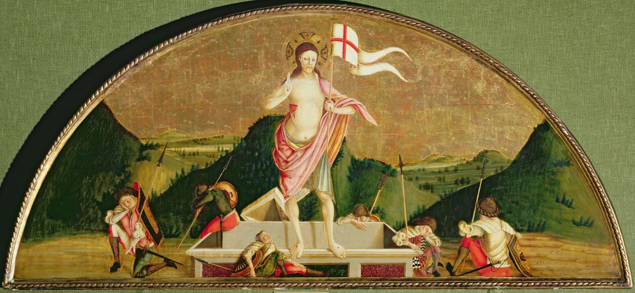Den uppståndne Kristus (olja på pannå) av Nicola de Maestro Antonio